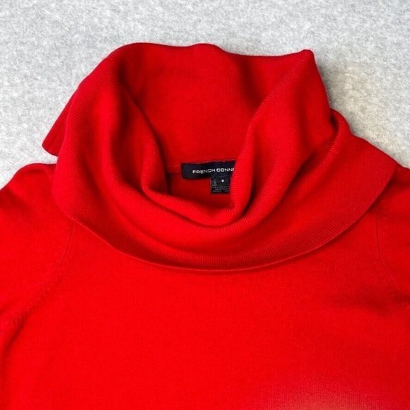 French Connection Womens Tunic Sweater Cowl Neck Size Small Red Holiday Dressy - Picture 5 of 10